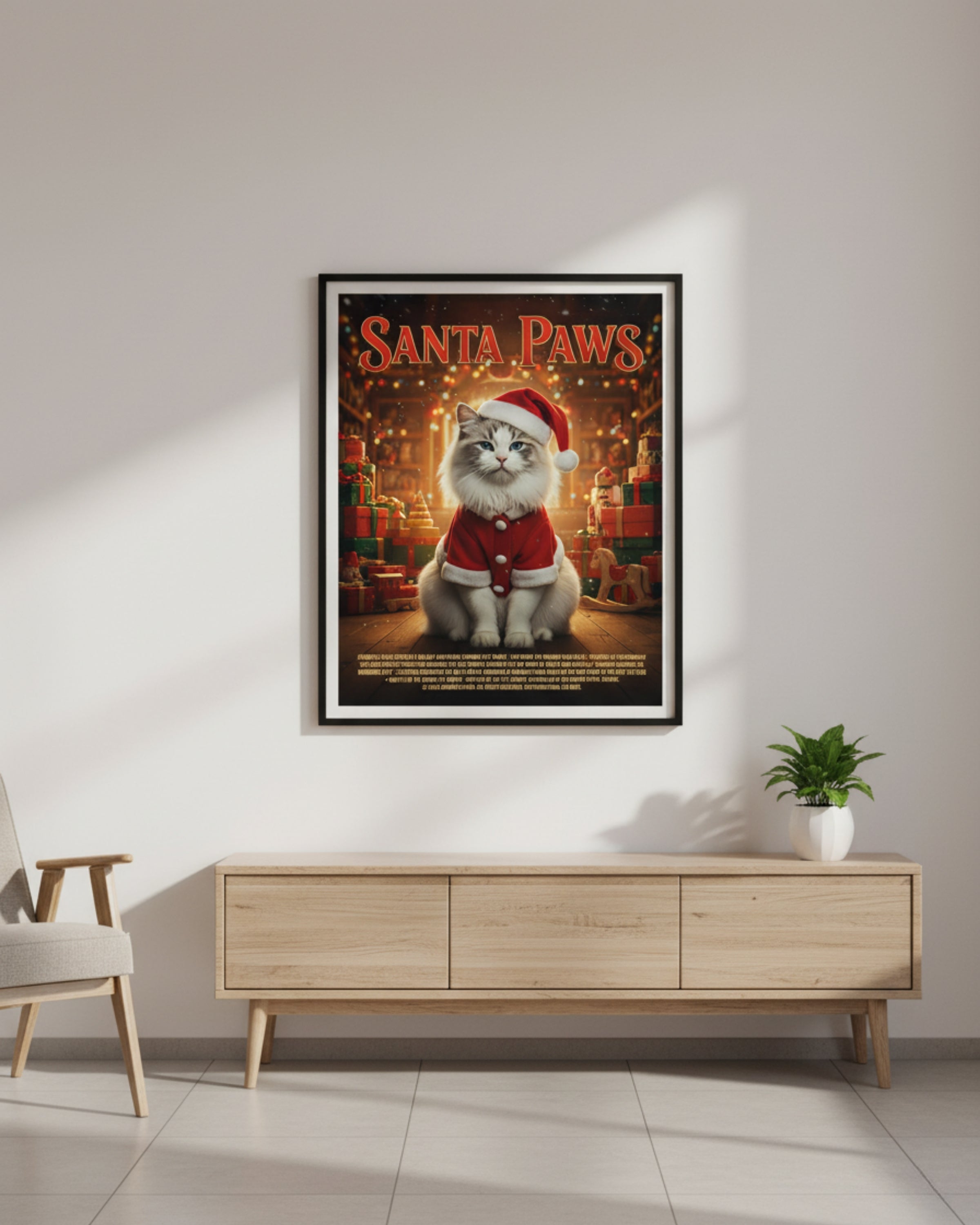 Santa Paws Pet Movie Poster | Custom Christmas Gift