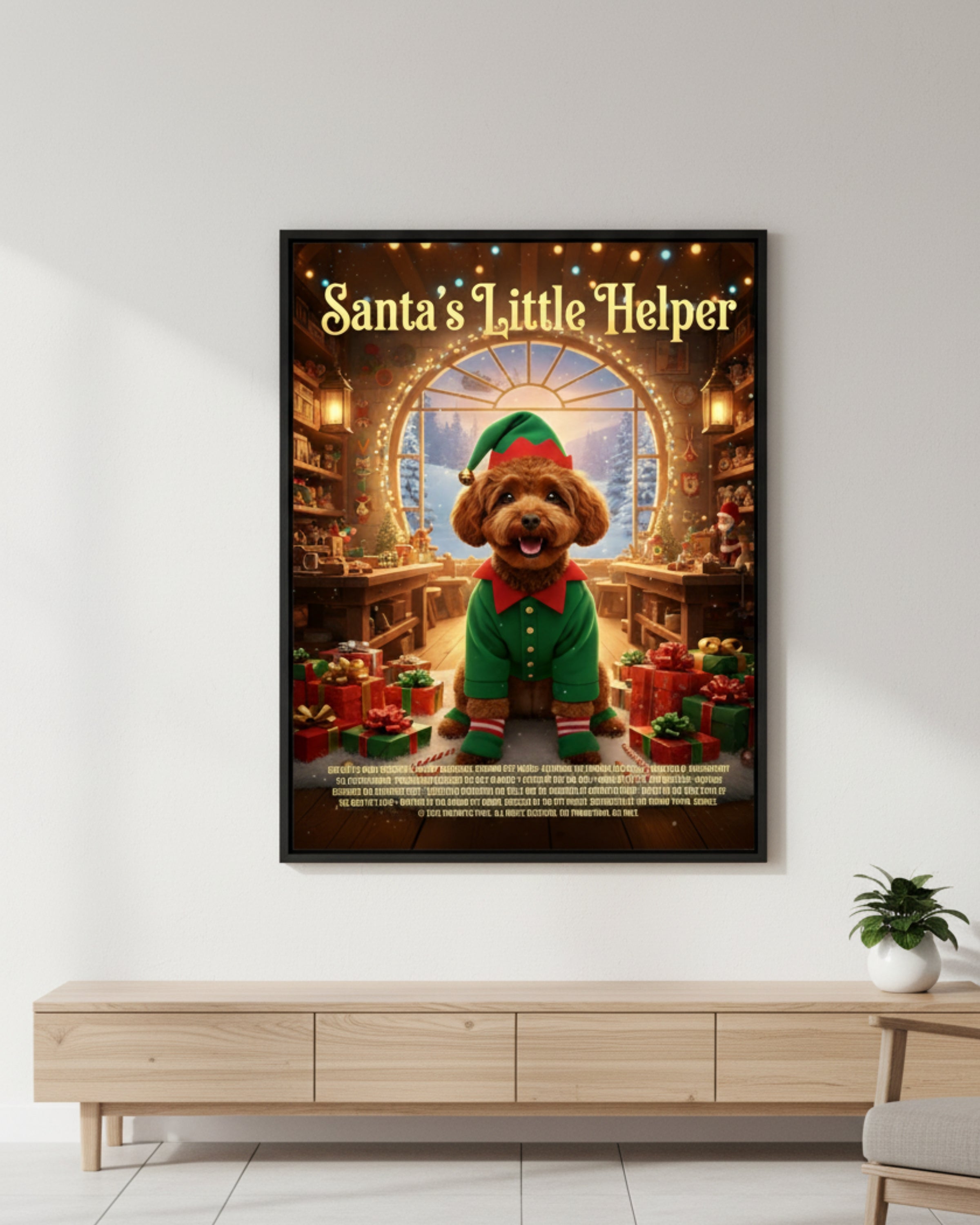 Santa's Little Helper Pet Movie Poster | Custom Christmas Gift