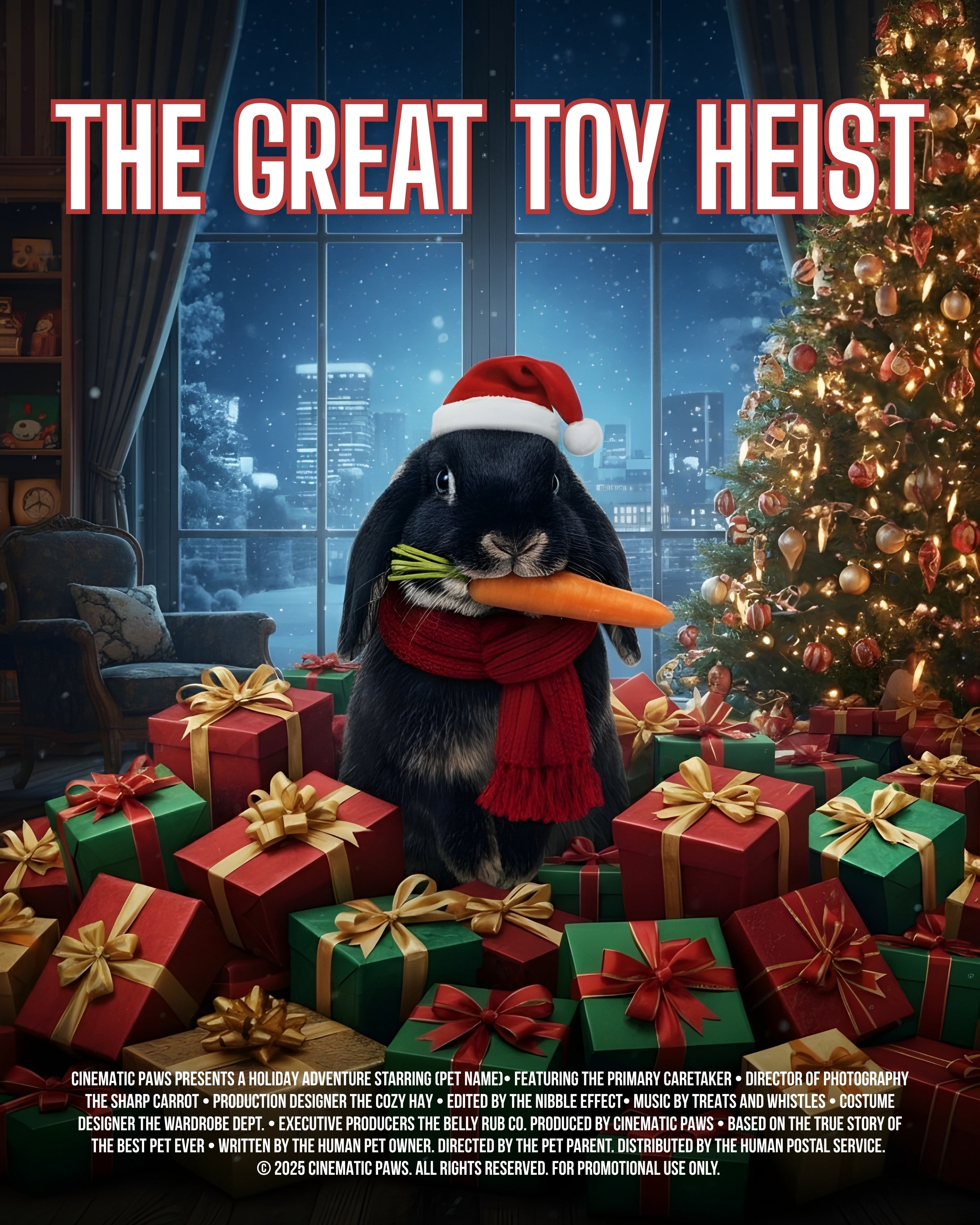 The Great Toy Heist Pet Movie Poster | Custom Christmas Gift