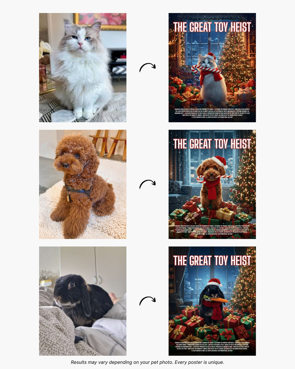The Great Toy Heist Pet Movie Poster | Custom Christmas Gift
