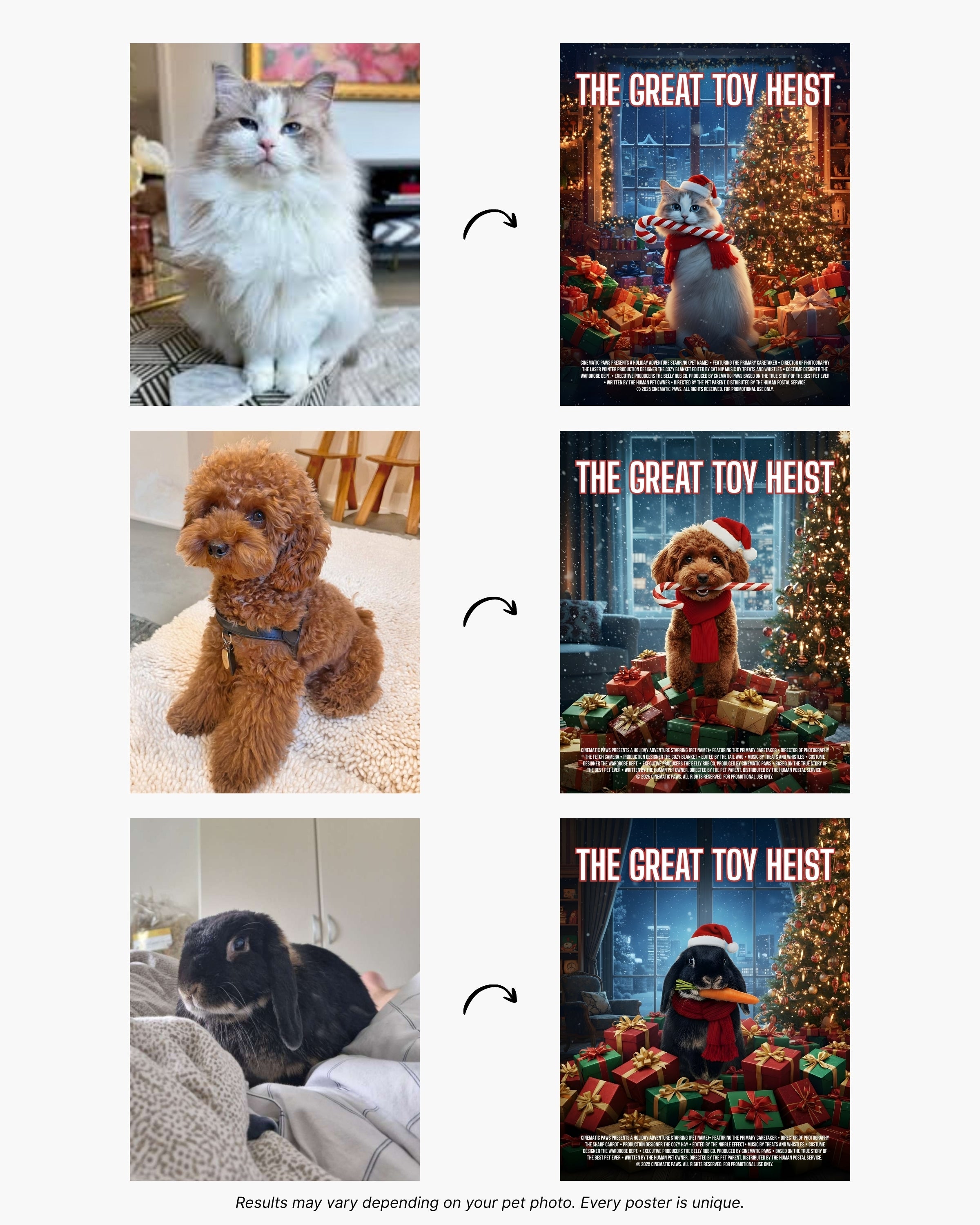 The Great Toy Heist Pet Movie Poster | Custom Christmas Gift