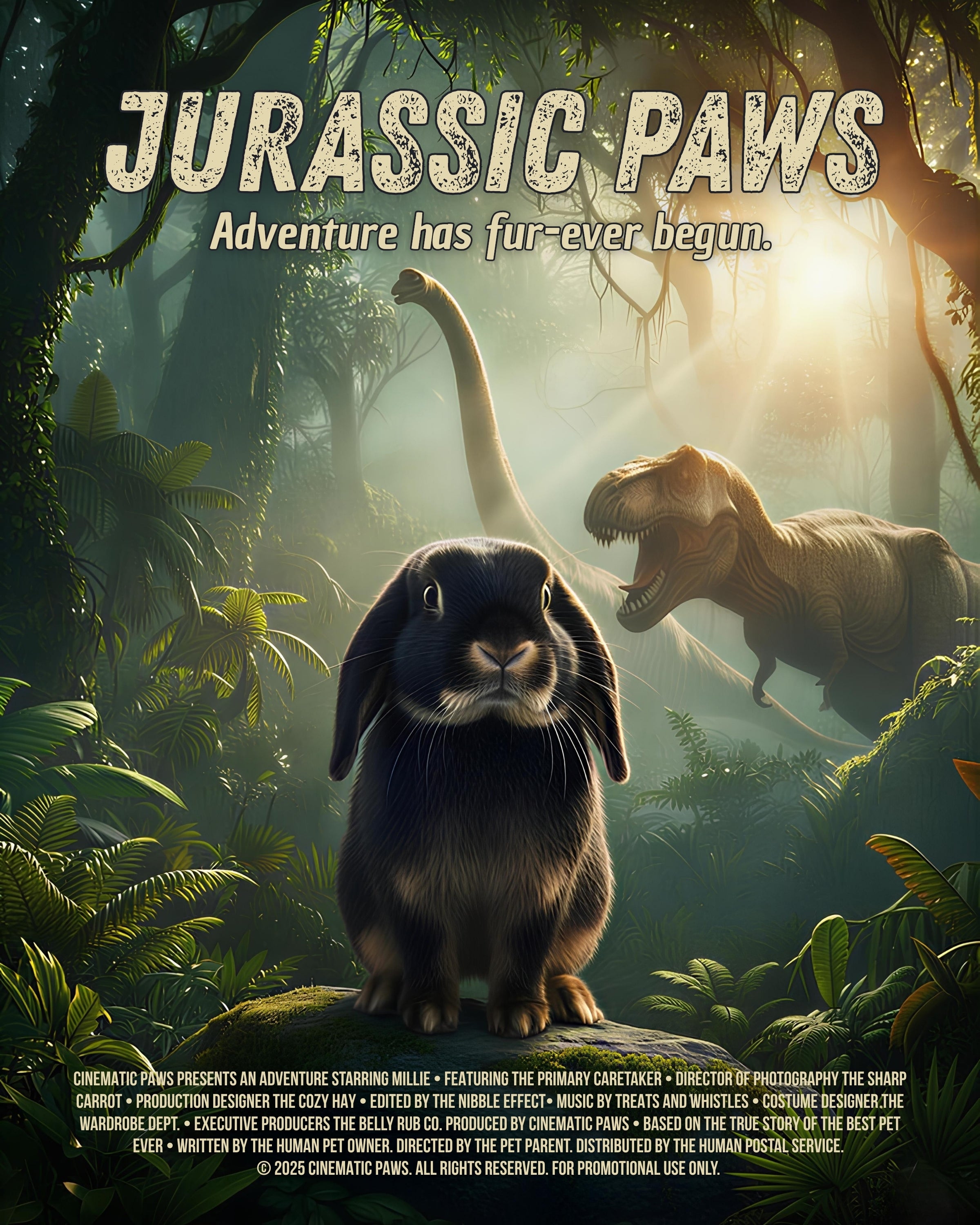 Jurassic Paws | Custom Pet Movie Poster