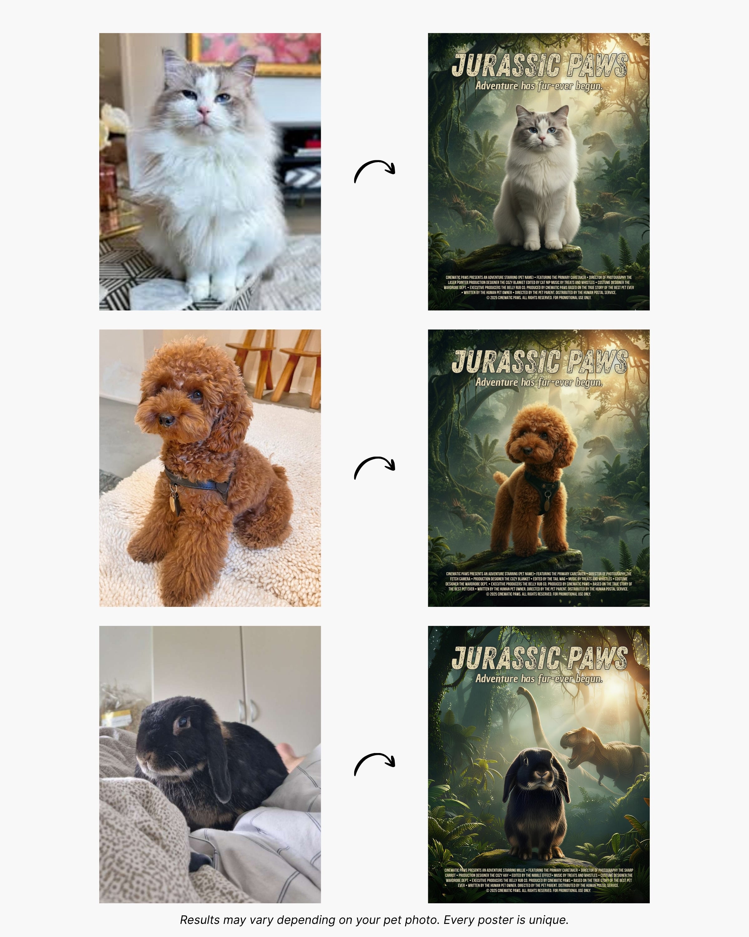 Jurassic Paws | Custom Pet Movie Poster