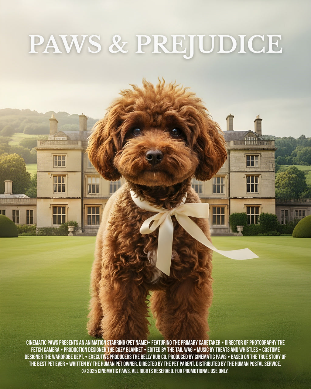 Paws & Prejudice | Custom Pet Movie Poster