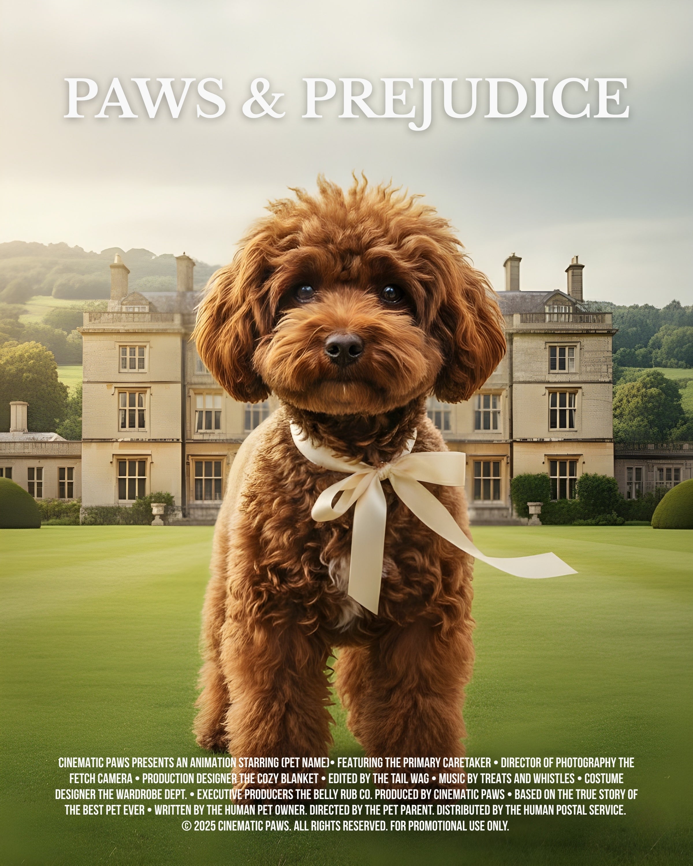 Paws & Prejudice | Custom Pet Movie Poster