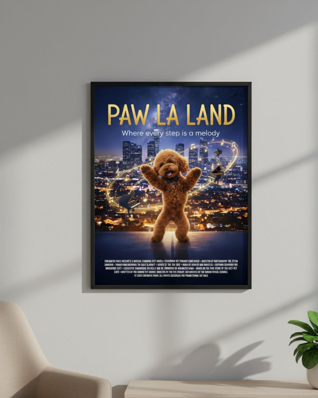 Paw La Land | Custom Pet Movie Poster