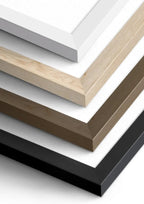 Collection of different colored picture frames on a white background